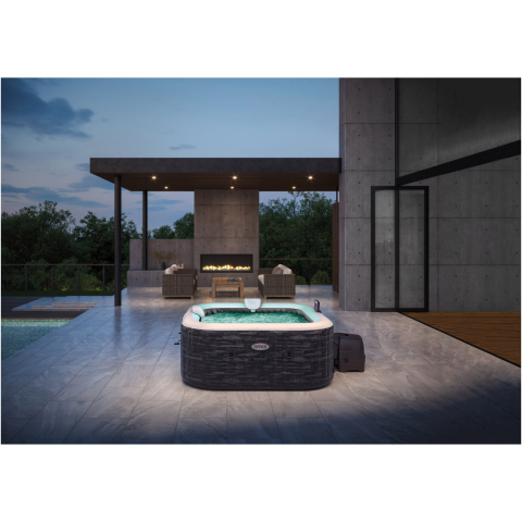 Cada cu hidromasaj gonflabil PureSpa Deluxe Square Bubble Intex 28450NP, 175x175xH71cm, Greystone, PVC, 4 locuri [4]