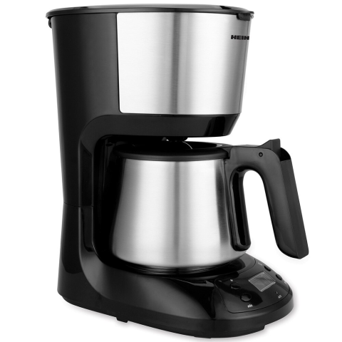 ESPRESSOARE SI CAFETIERE - RESIGILATE - Cafetiera digitala Heinner Armoure HCM-D750SSBK, 750W, 1.25L, Display LCD, Cana din otel inoxidabil, Filtru si portfiltru detasabil, Temporizator programabil, Functie anti-scurgere, Oprire automata, C