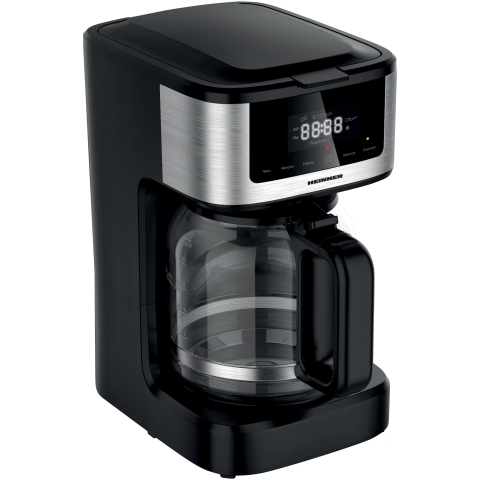 ESPRESSOARE SI CAFETIERE - RESIGILATE - Cafetiera digitala Heinner HCM-DD900BKSS , 900W, 1.8L, Display digital cu control touch, Tarie cafea ajustabila, Negru cu insertii inox