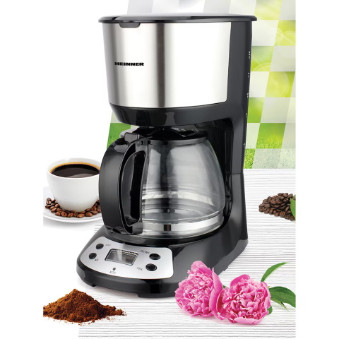 Cafetiera digitala Heinner Silvert Chatt HCM-D750GCSS, 750W, 1.25L, Display LCD, Filtru si portfiltru detasabil, Filtru din nailon, Functie anti-scurgere, Oprire automata, Functie de mentinere la cald [1]