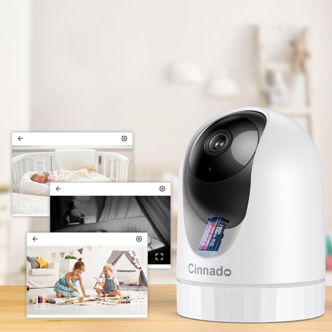 CAMERE DE SUPRAVEGHERE - Camera de supraveghere Cinnado D1, 3MP, 2K, Utilizare Baby Monitor Wireless Audio Video, Comunicare bidirectionala, Vedere de noapte, Aplicatie mobila, Alerte in timp real, Suport Card SD, Compatibil 