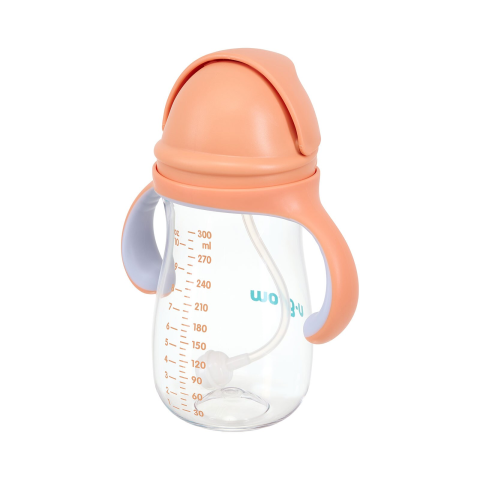 SANATATE SI WELLNESS - Cana cu pai tritan, orange, 300ml, U-Grow