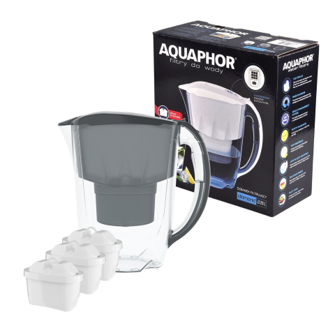 RESIGILATE - Cana filtranta Aquaphor Diamond, 3 filtre Maxfor+ incluse, gri