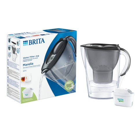SANITARE - RESIGILATE - Cana filtranta, pentru apa potabila, Brita Marella, BR1052794, 2.4 L, gri, + 1 cartus filtrant Maxtra Pro Pure Performance