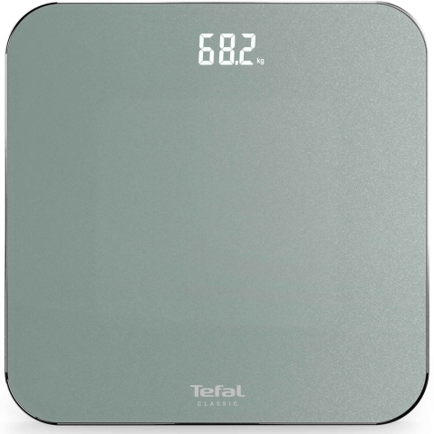 SANITARE - RESIGILATE - Cantar de baie Tefal Premiss PP1903V0, greutate maxima 180 kg, pornire & oprire automata, suprafata de sticla securizata, baterii incluse, gri