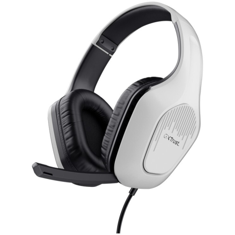 AUDIO, VIDEO SI COMPONENTE PC -RESIGILATE - Casti Gaming cu fir Trust GXT415PS ZIROX, drivere 50mm, microfon pliabil, compatibil PC, PS4/PS5/Xbox, cablu 1,2m, alb/negru