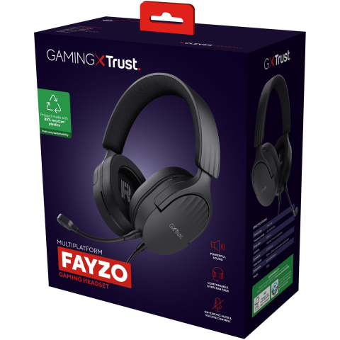 Casti Gaming cu fir Trust GXT489 FAYZO, headset, compatibil PC, PS5, PS4, Xbox Series X|S, Switch, Mobile, microfon, noise-cancelling, Negru [4]