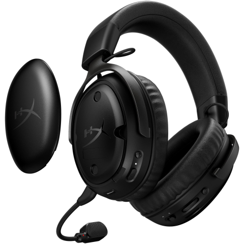 Casti gaming wireless HyperX Cloud III S, DTS Headphone:X Spatial Audio, 2.4GHz/Bluetooth, autonomie max. 120h 2.4GHz/200h BT, spuma cu memorie, microfon 10mm detasabil, software HyperX NGENUITY, mult [2]