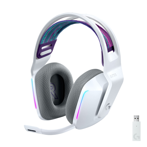CAMERE DE SUPRAVEGHERE - Casti gaming wireless Logitech G733, ultrausoare, Lightsync RGB, Alb