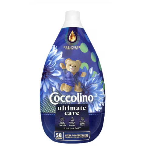 Detergent si Balsam rufe - COCCOLINO Ultimate Care, balsam ultra-concentrat Fresh Sky, 870 ml, 58 spalari