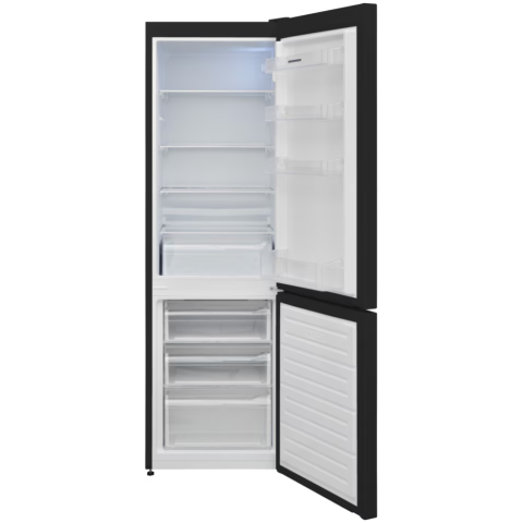 Combina frigorifica Heinner HC-V2681BKE++, 268 l, Less frost, Clasa E, Control mecanic, Iluminare LED, H 170 cm, Negru [1]