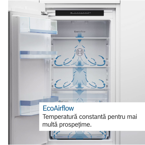 Combina frigorifica Incorporabila Bosch KIV86NSE0, 267 l, Low Frost, EcoAirflow, Iluminare LED, Clasa E, H 177.5 cm [3]