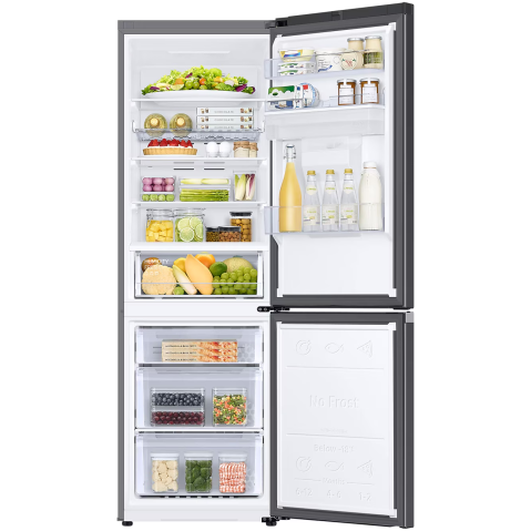 Combina frigorifica Samsung RB34C652EB1/EF, 341 l, Total No Frost, All-Around Cooling, Compresor Digital Inverter, Dozator apa, WiFi, Clasa E, H 185 cm, Dark Inox [3]