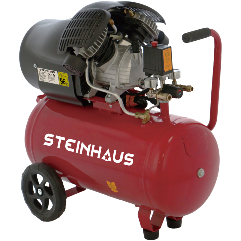 COMPRESOARE SI GENERATOARE - Compresor aer cu 2 cilindri Steinhaus, 50l, 2200W, 3CP, 8bari, 392 L/min