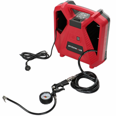 COMPRESOARE SI GENERATOARE - Compresor aer fara ulei Steinhaus Start, cu piston 1100W, 8bar, 180l/min, 9 accesorii (RESIGILAT)