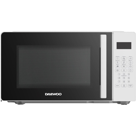 Cuptor cu microunde Daewoo, control digital, 20 litri, putere 700 W, 5 niveluri de putere, farfurie interioara de 24,5 cm, Alb [1]