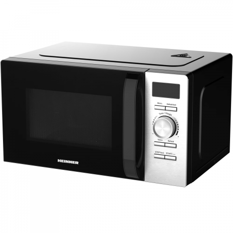 CUPTOARE CU MICROUNDE - Cuptor cu microunde Heinner HMW-D2060BK, 20 l, 700 W, Control digital, Display LED, Timer, Blocare acces copii, Negru/Inox
