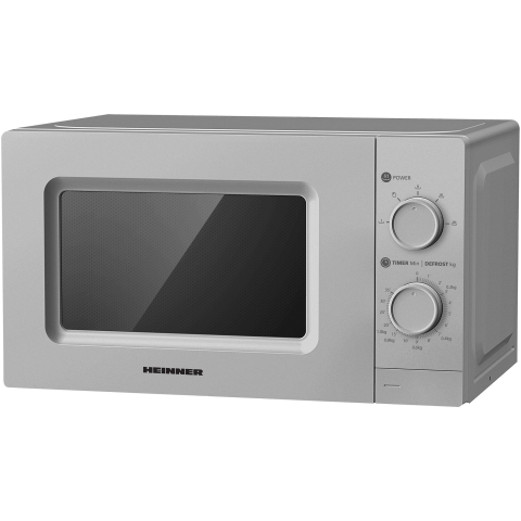 MASINI DE SPALAT VASE - Cuptor cu microunde Heinner HMW-MD20MSL, 20 l, Control mecanic, 700 W, Argintiu