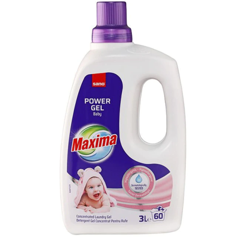 Detergent rufe - Detergent gel concentrat pentru rufe Sano Maxima Baby, 60 spalari, 3 l