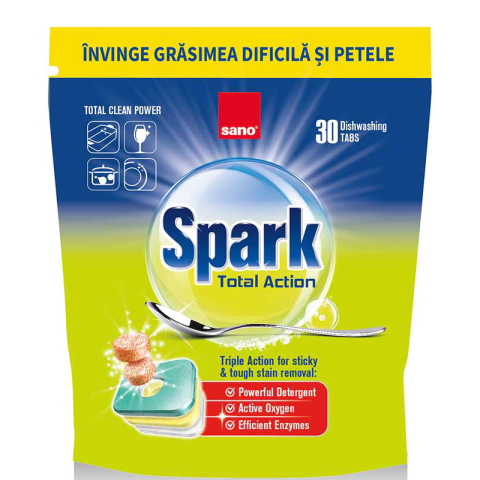 DETERGENTI DE VASE - Detergent pentru masina de spalat vase Sano Spark Tablete, 30 spalari