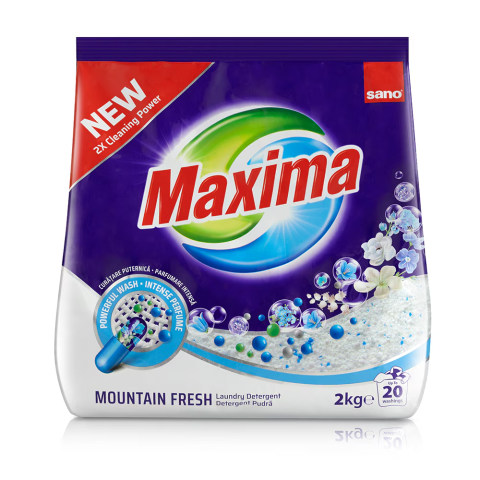 Detergent rufe - Detergent pudra Sano Maxima Mountain Fresh, 20 spalari, 2 kg