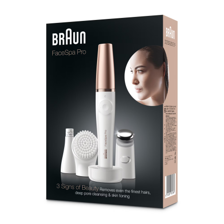 Epilator Facial, Braun FaceSpa Pro, Alb/Auriu [1]
