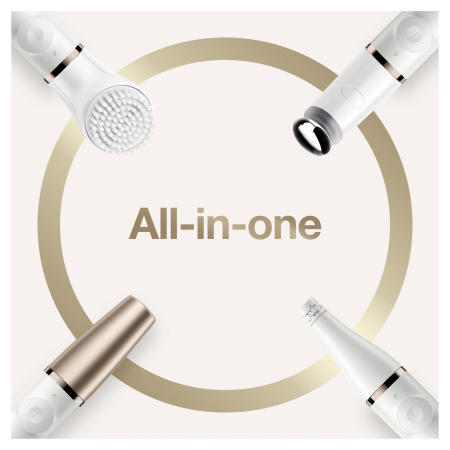 Epilator Facial, Braun FaceSpa Pro, Alb/Auriu [5]