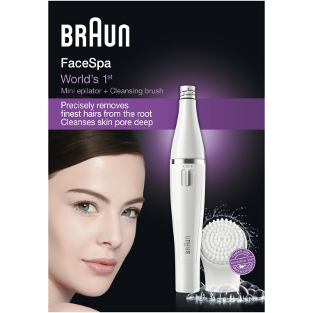 Epilator facial Braun SE810 Face, 10 prinderi, Perie curatare cu micro-oscilatii, Alb [1]