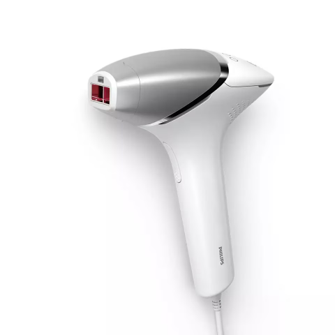Epilator IPL Philips Lumea Seria 8000 BRI940/00, Senzor Smartskin, tehnologie SenseIQ, conectare la aplicatie, utilizare cu fir, 450.000 impusuri, accesoriu corp, Alb/Argintiu [1]