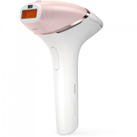 Epilator IPL Philips Lumea Seria 9900 BRI950/01, senzor SmartSkin, conectare la aplicatia cu functia Skin AI, utilizare cu sau fara fir, 450.000 impusuri, accesorii: fata, corp, Rose Gold/Alb [1]