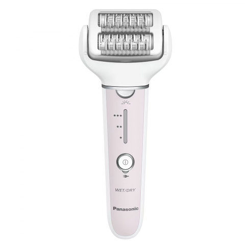 Epilator Panasonic ES-EY80-P503, Wet & Dry, Cordless, 2discuri & 60 pensete, Senzor presiune, Discuri duble, Cap flexibil si pivotant la 90°, 3 viteze, Alb/Roz [2]