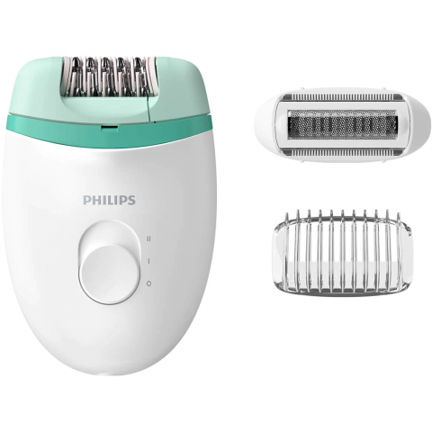 Epilator Philips Satinelle BRE245/00, 2 viteze, cap de epilare lavabil, 2 accesorii, Alb [1]