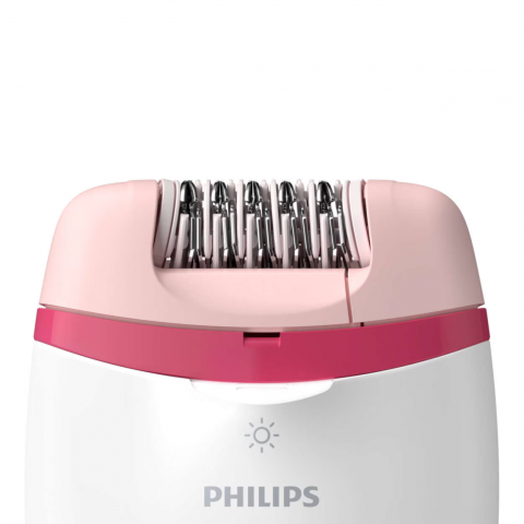 Epilator Philips Satinelle BRE255/00, 2 viteze, Opti-light, cap de epilare lavabil, 3 accesorii, Alb [2]