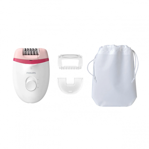 Epilator Philips Satinelle BRE255/00, 2 viteze, Opti-light, cap de epilare lavabil, 3 accesorii, Alb [1]
