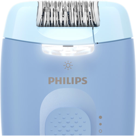 Epilator Philips Seria 4000 BRE247/00, 2 setari de viteza, cap de epilare lavabil, 4 accesorii pentru corp si zona inghinala, lumina LED, Albastru [2]