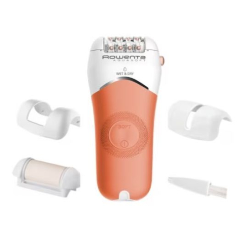 Ingrijire Personala - Epilator Rowenta AquaSoft EP4920F0, 4.5W, 40 min autonomie, Wet&Dry, 4 accesorii, Skin Respect technology