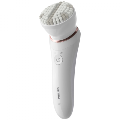 Epilator umed si uscat Philips BRE740/10, 9 accesorii, 32 pensete, utilizare fara fir, 2 setari viteza, opti-light, discuri ceramice, Alb [3]