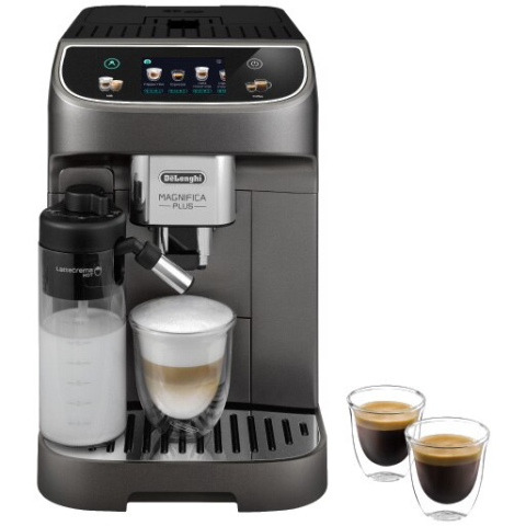 ESPRESSOARE SI CAFETIERE - RESIGILATE - Espressor automat De’Longhi Magnifica Plus ECAM320.70.TB, 18 bauturi, carafa pentru lapte, Tehnologie LatteCrema, 1450W, 15 bar, Gri inchis