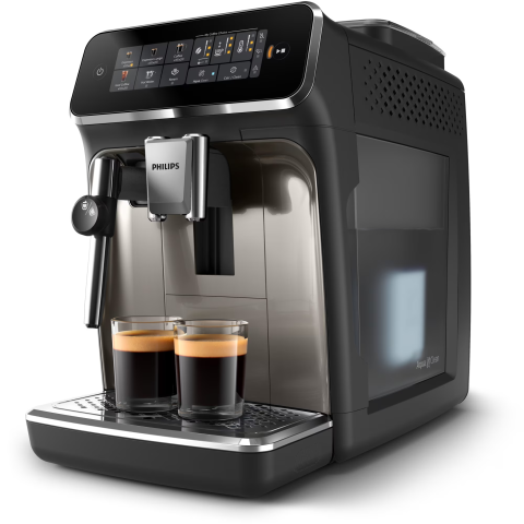 Espressor automat Philips EP3326/90 seria 3300, sistem clasic de spumare, 5 tipuri de bauturi, ecran tactil intuitiv, tehnologie noua SilentBrew, aplicatie HomeID, negru/auriu [1]