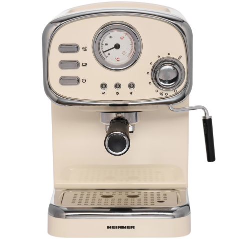 ESPRESSOARE SI CAFETIERE - RESIGILATE - Espressor manual Heinner HEM-1100CR, 1100 W, 15 Bar, 1.25 L, Crem