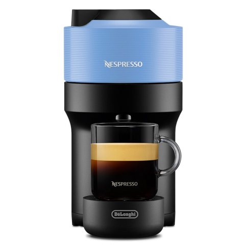 ESPRESSOARE SI CAFETIERE - RESIGILATE - Espressor Nespresso by De'Longhi Vertuo Pop ENV90.A, 1260W, Extractie prin centrifuzie, Conectare telefon, 0.6L, Albastru, set capsule degustare inclus
