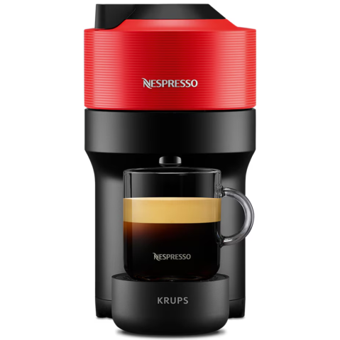 Espressor Nespresso by Krups Vertuo Pop XN920510, 1500W, 19 Bar, Centrifusion™, Conectare la telefon, 0.6L, Rosu, set capsule degustare inclus [2]