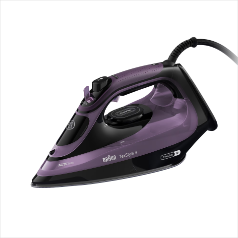 ELECTROCASNICE - RESIGILATE - Fier de calcat Braun TexStyle 9 SI9661VI, 3100W, jet de abur 250g/min, abur variabil 0-60 g/min, talpa EloxalPlus, sistem ActiClean, rezervor 330 ml, tehnologie FreeGlide, oprire automata, sistem anti
