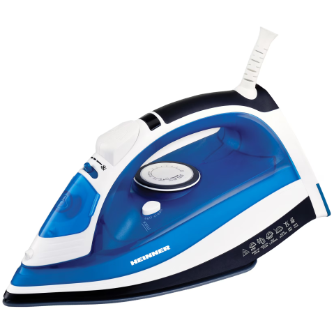 FIARE SI STATII DE CALCAT - Fier de calcat Heinner Azuritte HSI-2400AZ, 2400 W, Talpa ceramica, Auto-oprire, Albastru