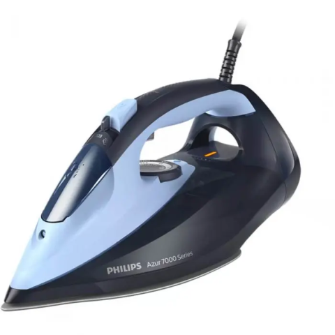 ARTICOLE DIVERSE - Fier de calcat Philips Azur DST7041/20, 2800W, debit de abur continuu de 50g/min si jet de abur de 250 g, talpa SteamGlide Elite, rezervor de 300ml si sistem de curatare automata cu rezervor integrat