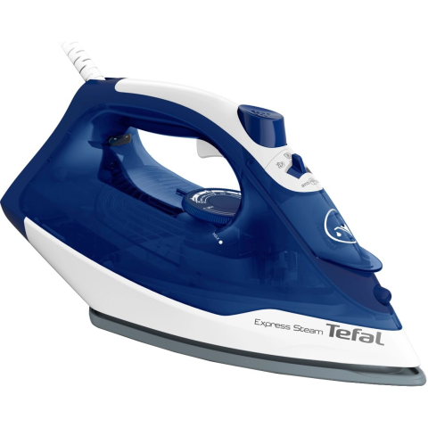 ARTICOLE DIVERSE - Fier de calcat Tefal Express Steam FV2838E0, 2400W, jet de abur 180 g/min, abur variabil 0-40 g/min, 270 ml, functie anticalcar, alb/albastru