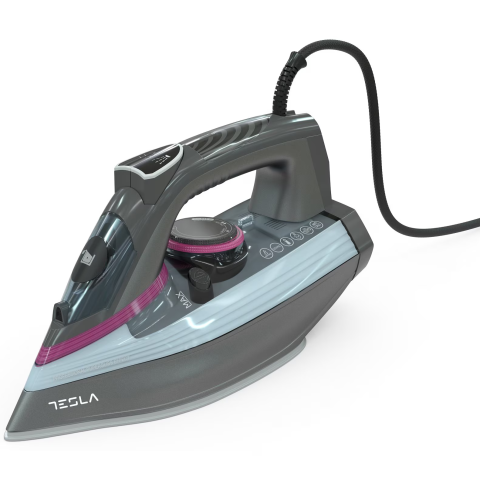 Fier de calcat Tesla IR400GP, 3100 W, talpa ceramica, rezervor 380 ml, 25g/min, Functie Anti-Calcar, Functie Anti-Picurare, cablu 1.9 m, Gri [3]