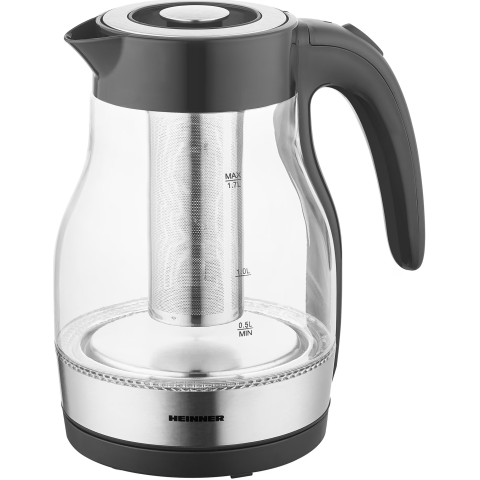 ESPRESSOARE SI CAFETIERE - RESIGILATE - Fierbator electric cu filtru ceai Heinner HEK-TF2200GBK, 1850-2200w, 1.7l, filtru detasabil, Negru