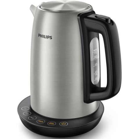 Fierbator Philips HD9359/90, 2200 W, 1.7 L, baza 360°, 4 butoane presetate pentru selectarea bauturilor si a ingredientelor, Filtru cu microsita, control temperatura, Negru [1]