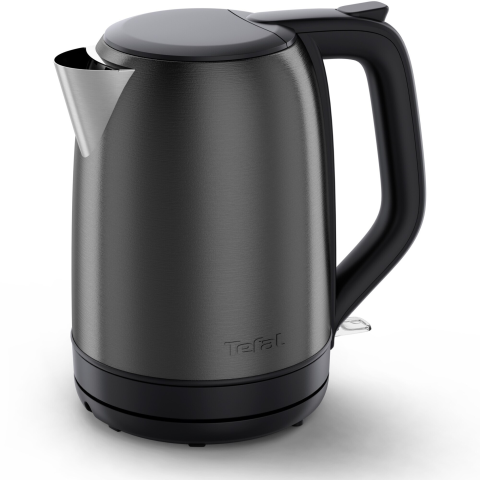 Fierbator Tefal Subito KO5S08E0, 2400W, rezervor apa 1.7L, otel inoxidabil, baza rotativa 360°, filtru detasabil & lavabil, indicator nivel apa, negru & gri [1]